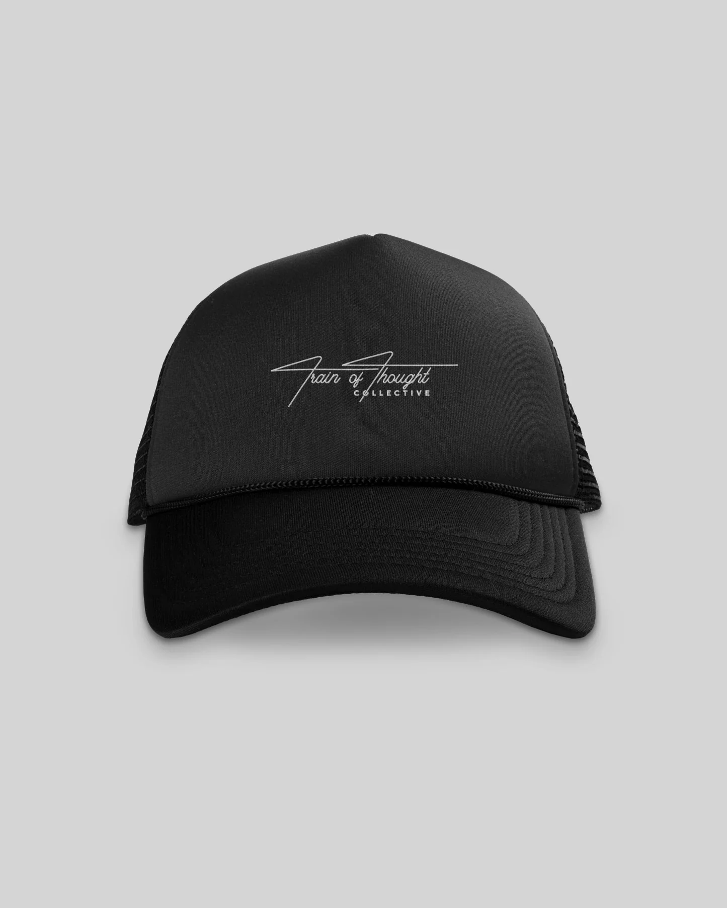 TOTC Signature Logo | Black 5 Panel Trucker Hat