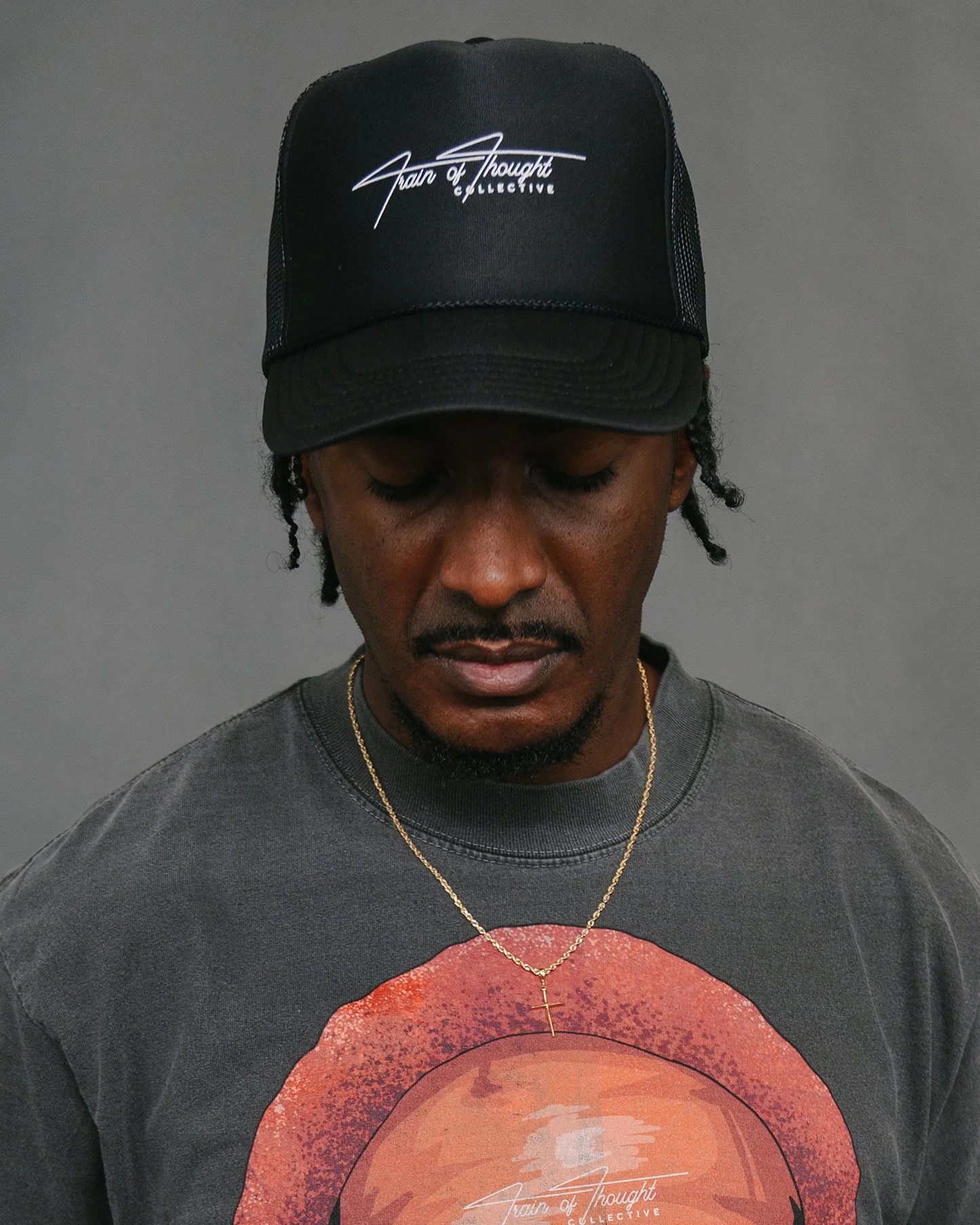 TOTC Signature Logo | Black 5 Panel Trucker Hat - Image 3