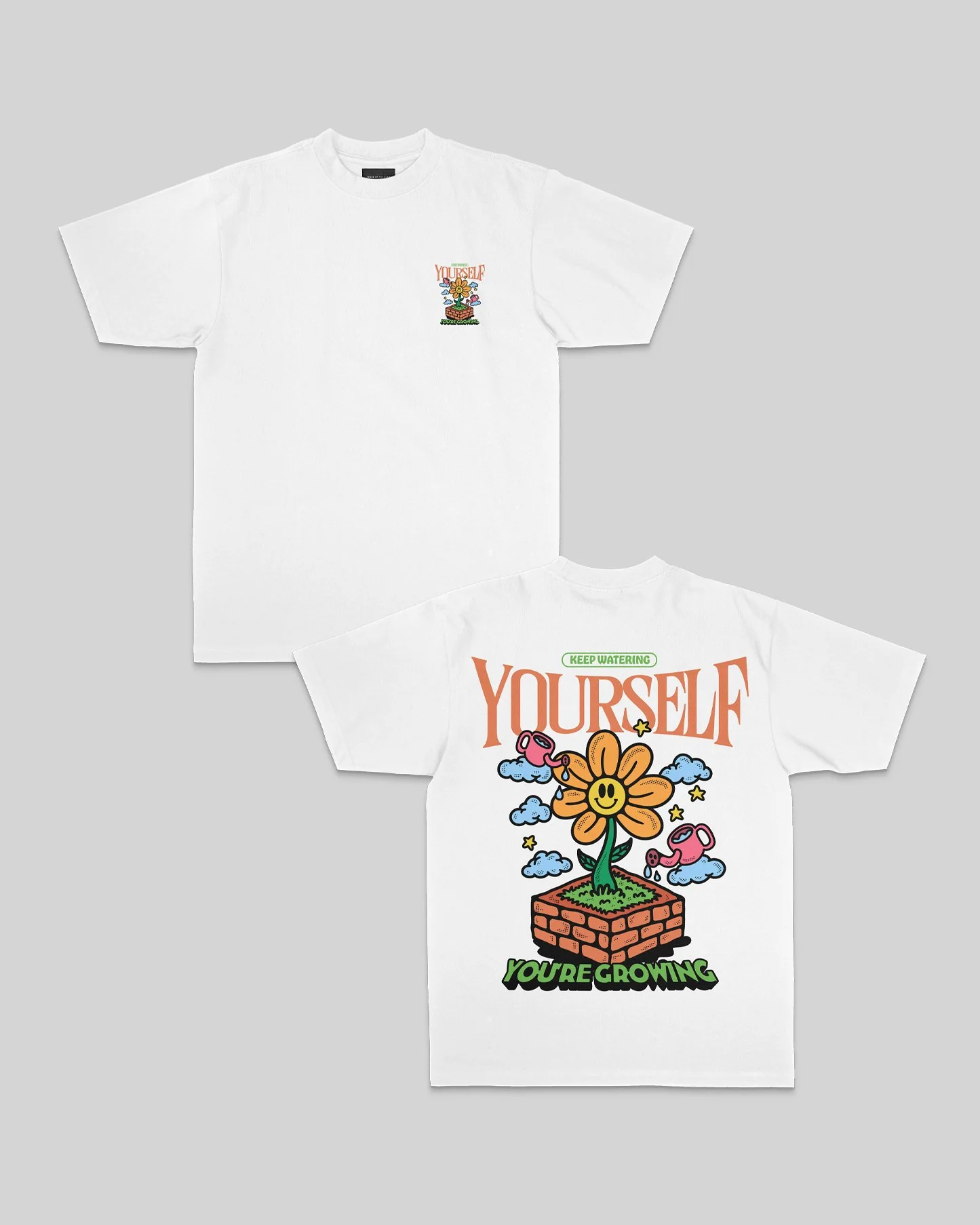 Water Yourself | Heavyweight White Graphic Tee