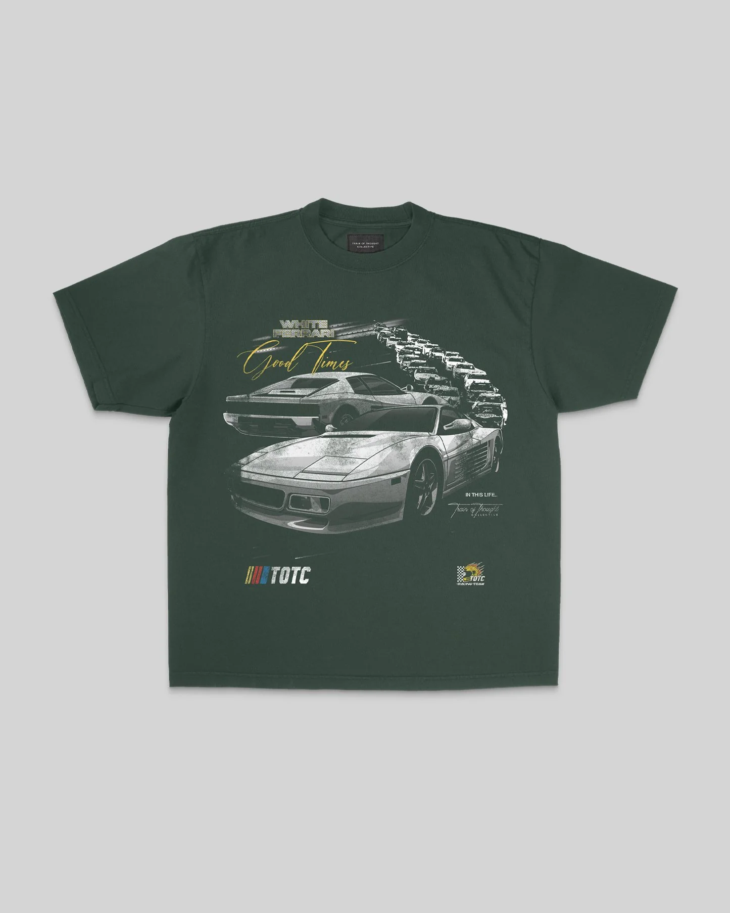 White Ferrari | Oversized Green Graphic Tee