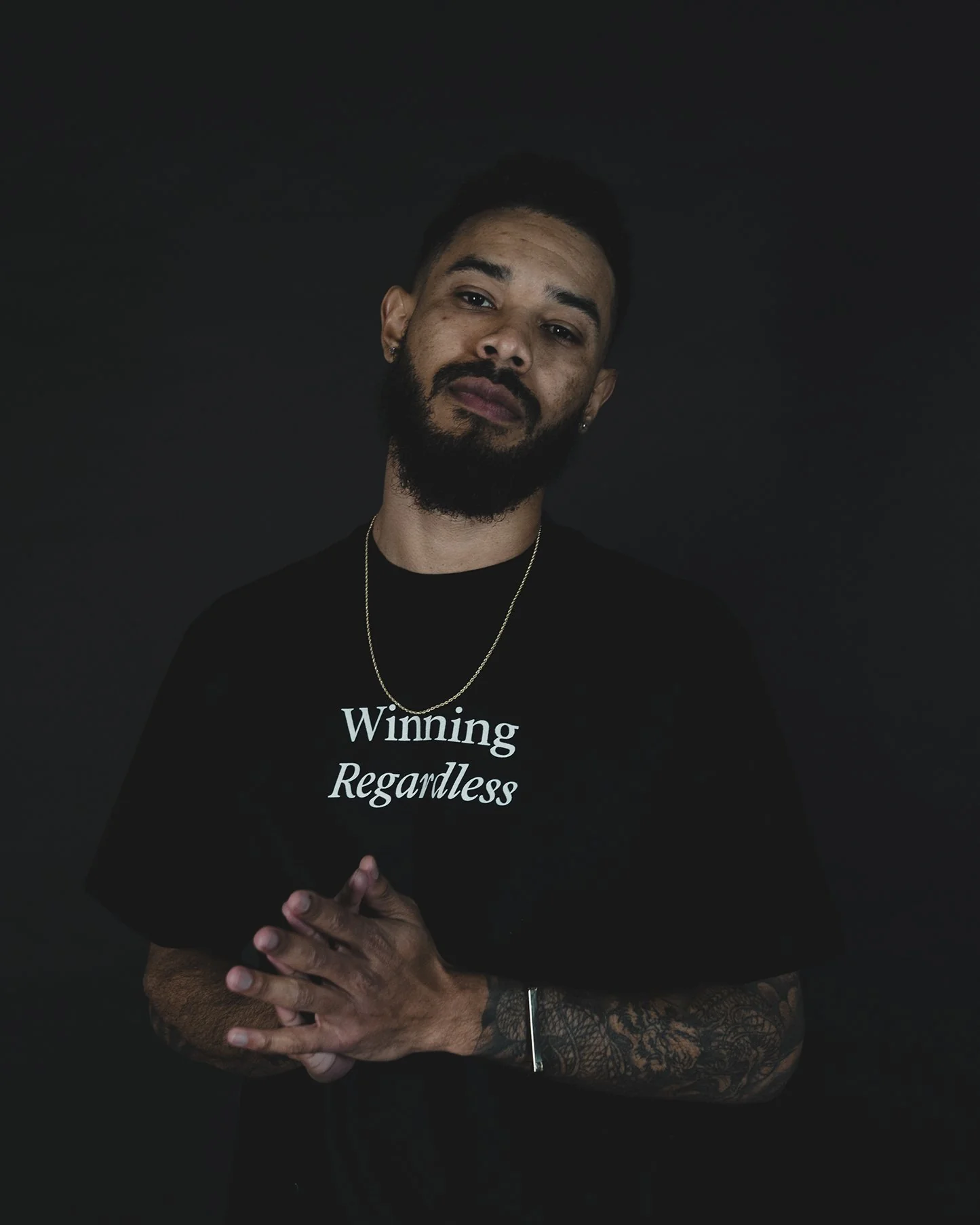 Winning Regardless V1 | Heavyweight Black Graphic Tee - Image 2