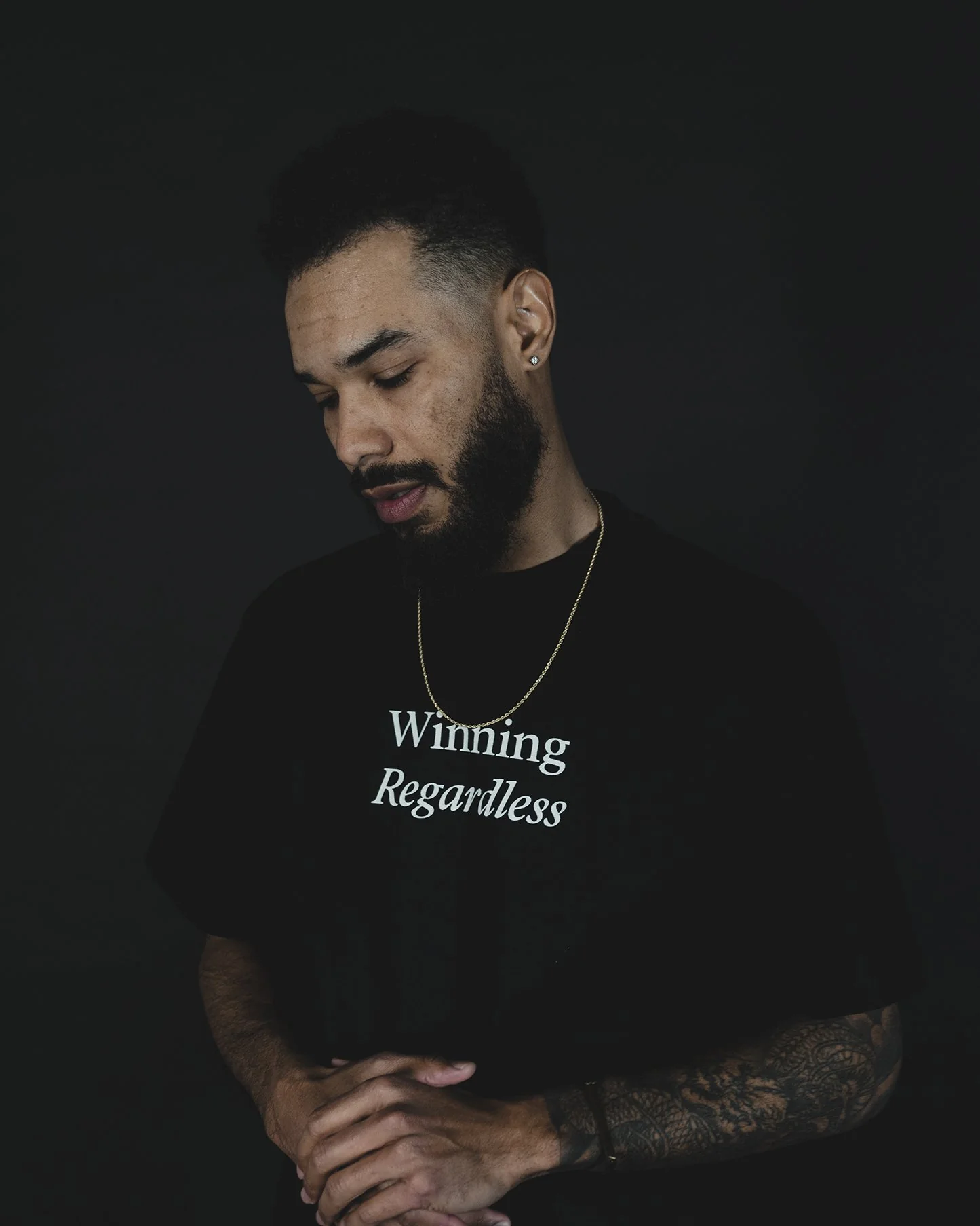 Winning Regardless V1 | Heavyweight Black Graphic Tee - Image 3
